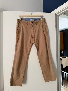 Men's Casual Straight Chino Pants - Tan